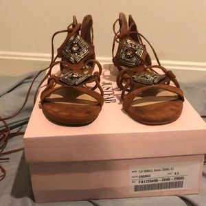 Flat lace up sandals